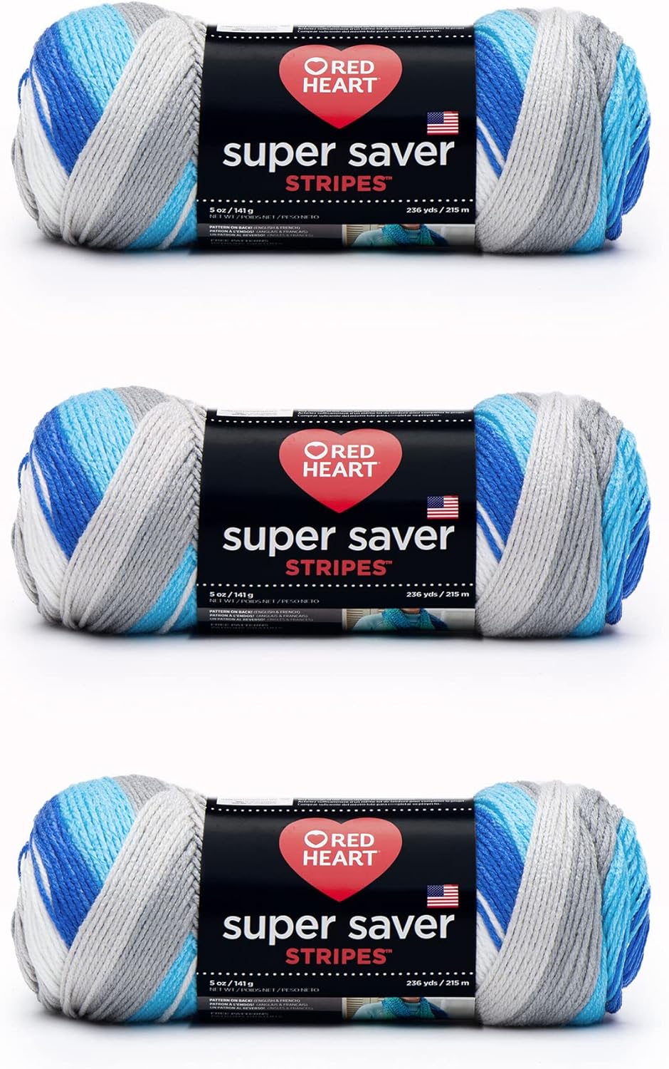 Super Saver Yarn, Parrot Stripe 3 Count