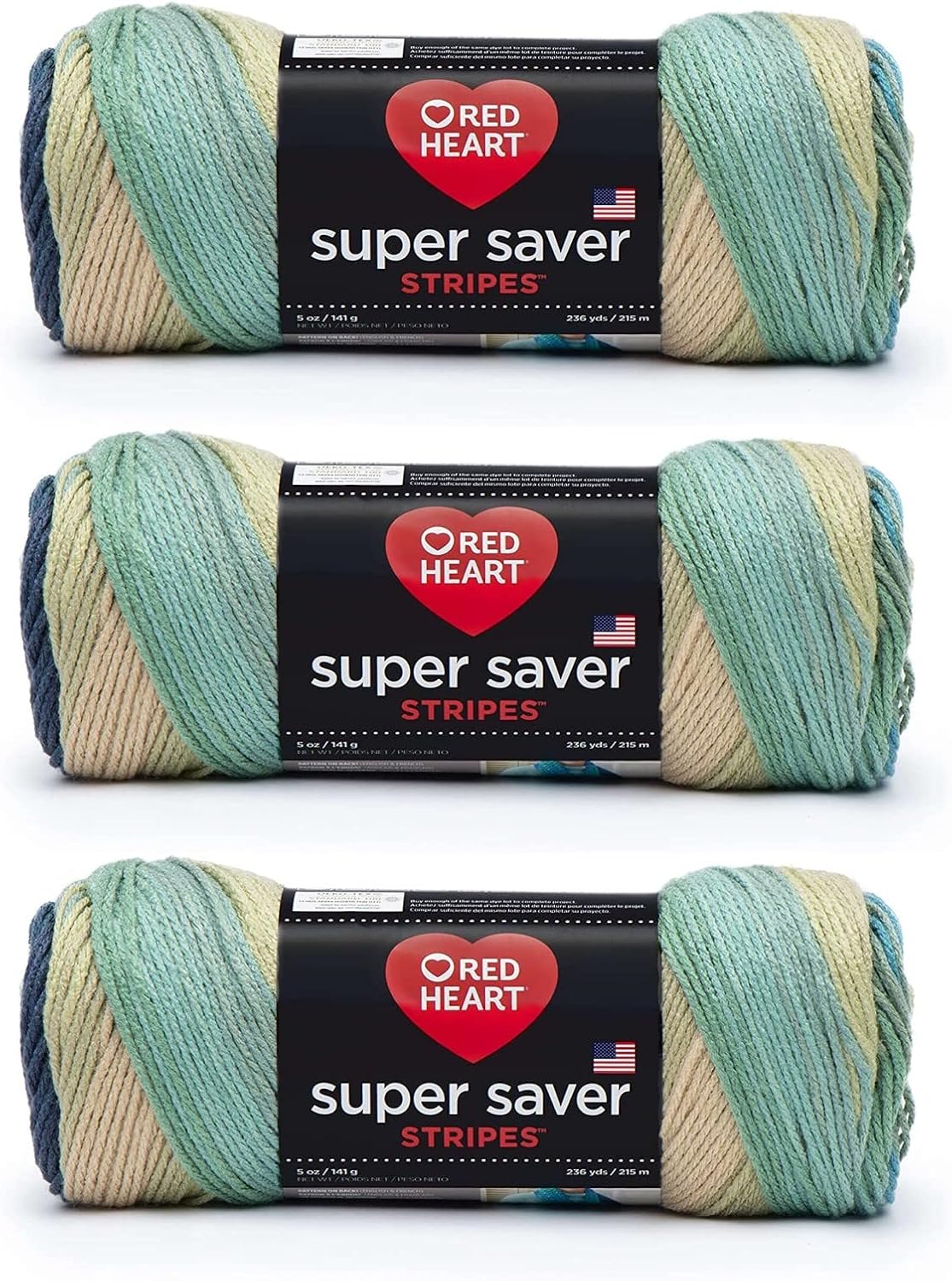 Super Saver Yarn, Parrot Stripe 3 Count