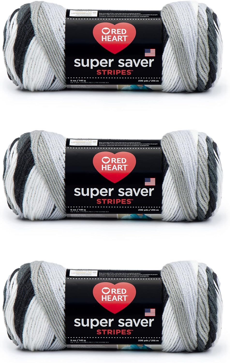 Super Saver Yarn, Parrot Stripe 3 Count