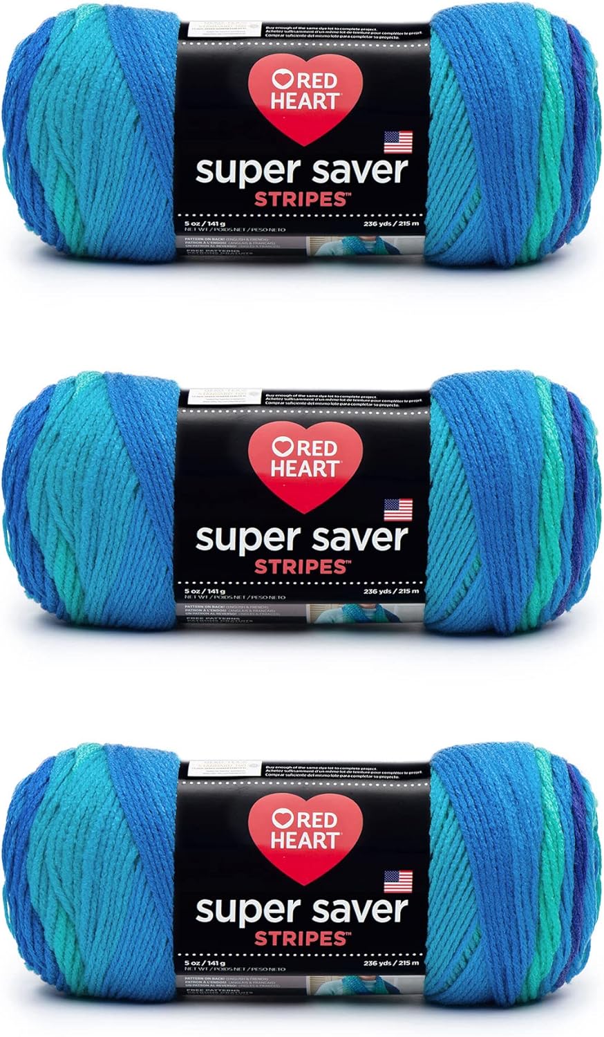 Super Saver Yarn, Parrot Stripe 3 Count