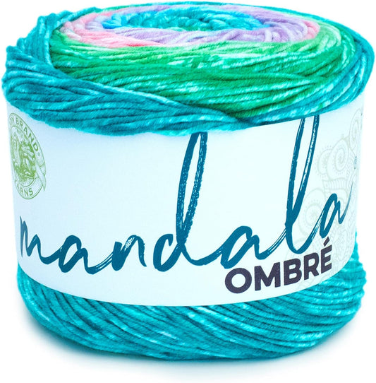 Mandala Ombré Yarn with Vibrant Colors, Soft Yarn for Crocheting and Knitting, Balance, 1-Pack