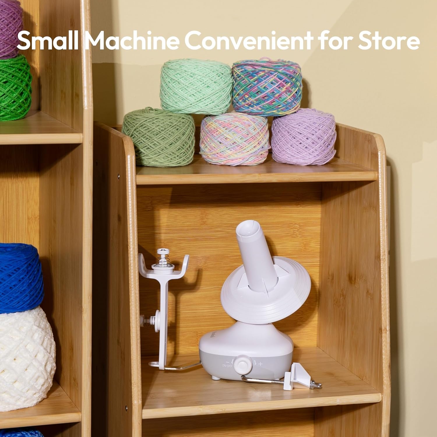 Yarn Winder, Electric Yarn Ball Winder for Crocheting, Compact Yarn Cake Winder with Strong Tension Stepless Speed, Automatic Yarn Spinner Wool Winder, Ideal Helper for Knitting Lovers(White)