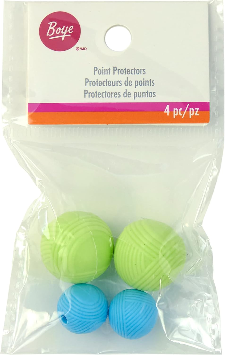 Plastic Point Protectors for Knitting Needles, Multicolor, 4 Piece