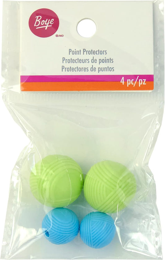 Plastic Point Protectors for Knitting Needles, Multicolor, 4 Piece