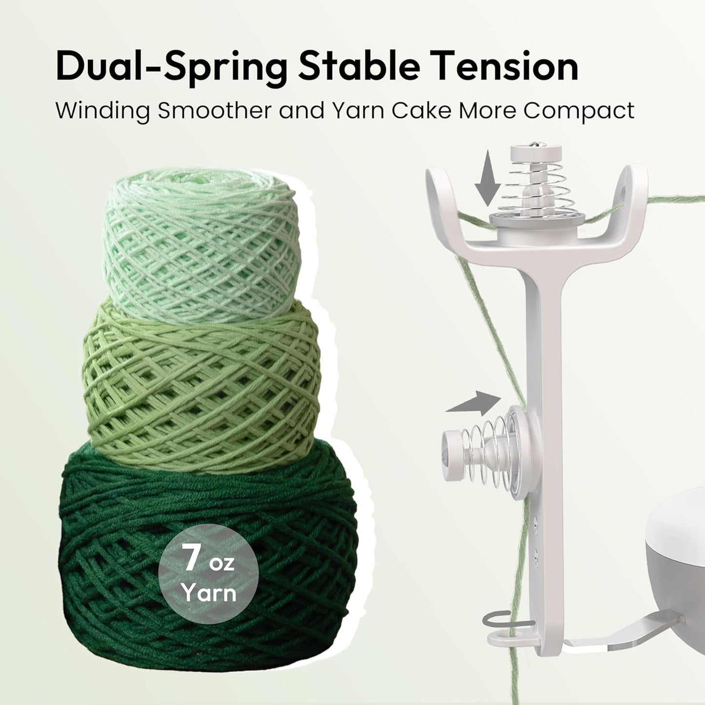 Yarn Winder, Electric Yarn Ball Winder for Crocheting, Compact Yarn Cake Winder with Strong Tension Stepless Speed, Automatic Yarn Spinner Wool Winder, Ideal Helper for Knitting Lovers(White)