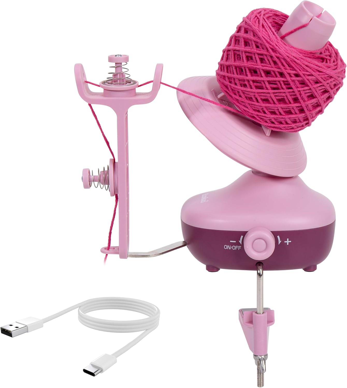 Yarn Winder, Electric Yarn Ball Winder for Crocheting, Compact Yarn Cake Winder with Strong Tension Stepless Speed, Automatic Yarn Spinner Wool Winder, Ideal Helper for Knitting Lovers(White)
