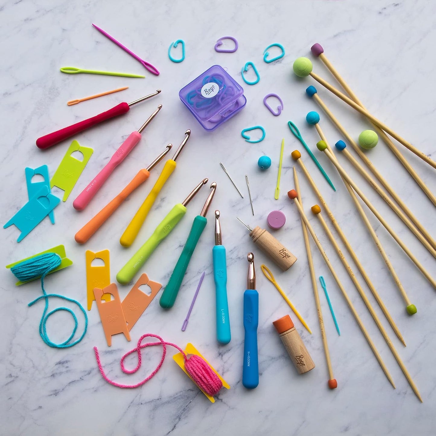 Plastic Point Protectors for Knitting Needles, Multicolor, 4 Piece